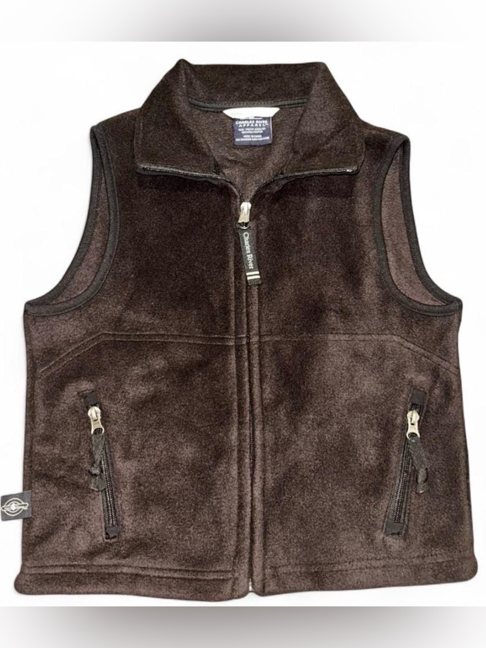 Charles River Classic Black Fleece Vest with Zip Pockets XS 5-6